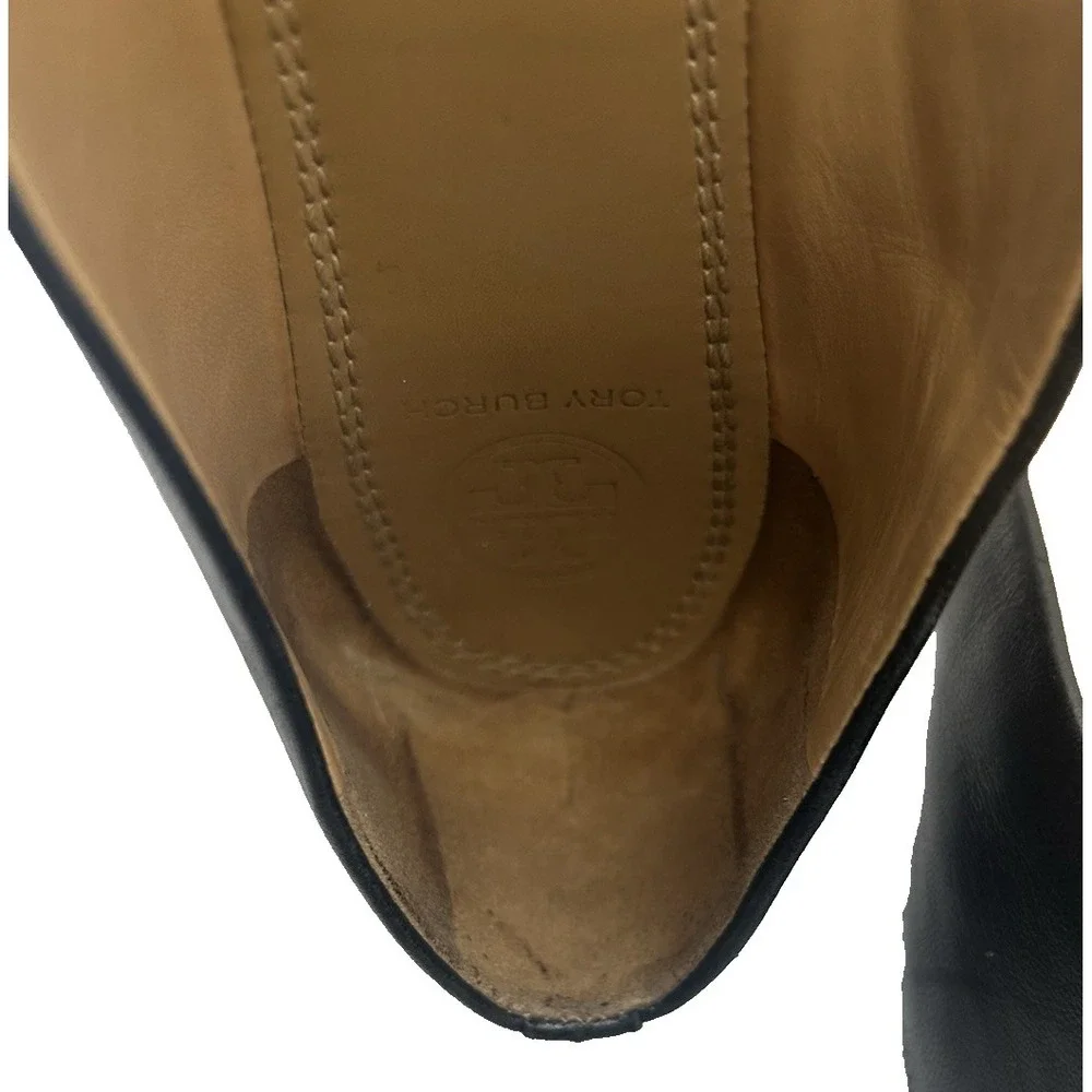 Tory Burch Everly Cap Toe Ballet Flat Old Money Closet Staple Black Size 8 1/2